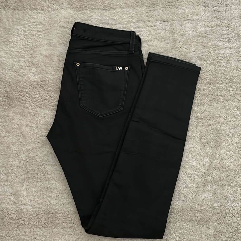 Zara coated denim skinny jeans